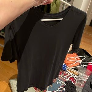 Lululemon Mens Tee Fundamental Sz M Black 21ptp